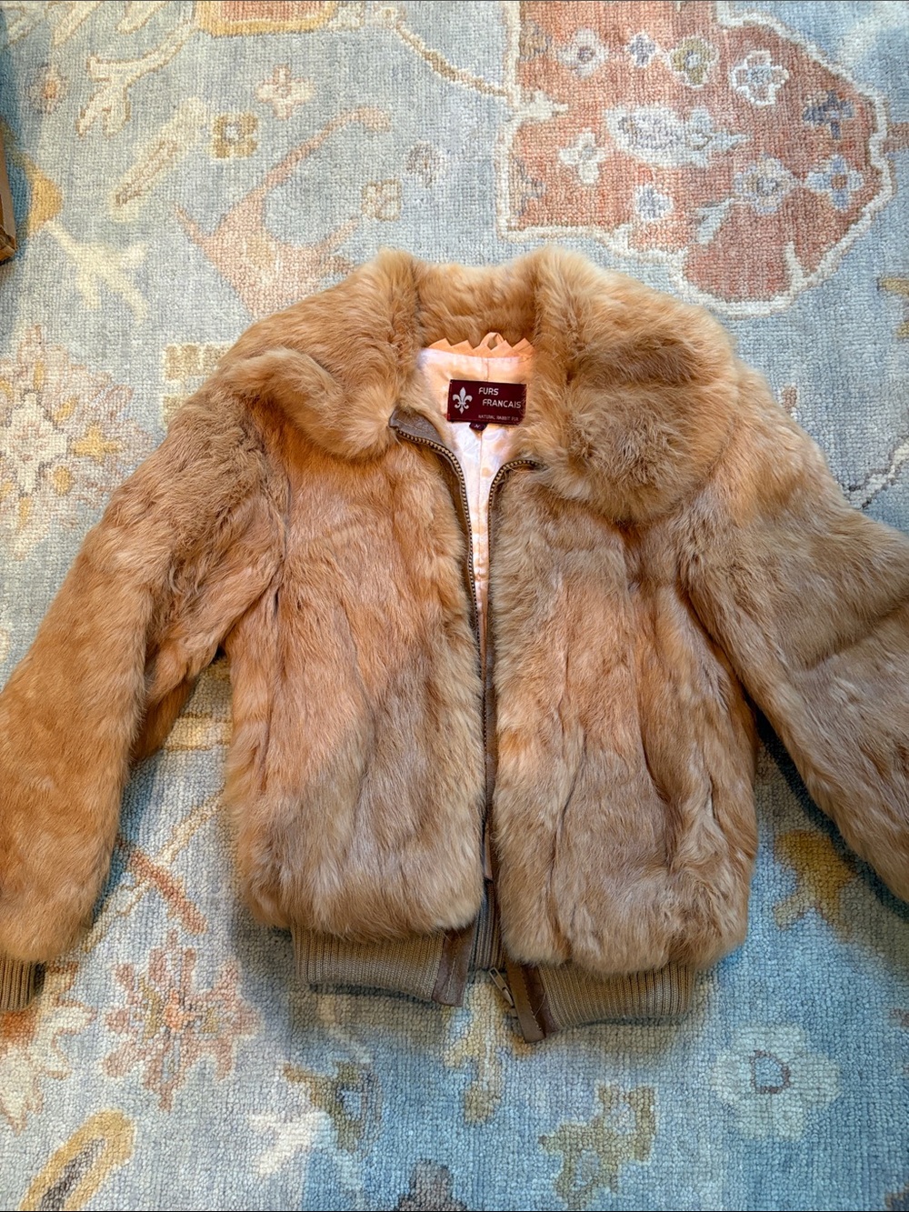 Women's Faux Fur Bomber Jacket in Cognac